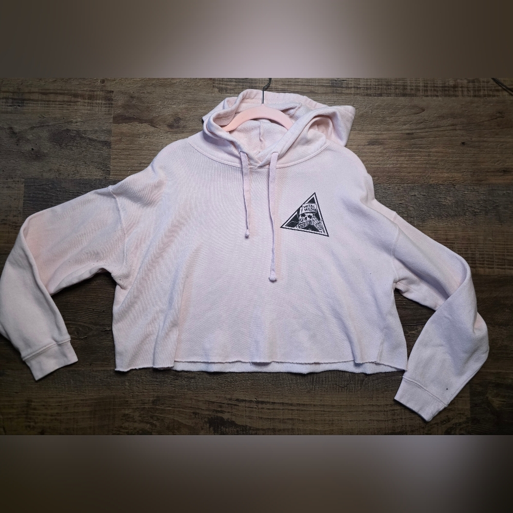 Metal Mulisha Light Pink Cropped Hoodie